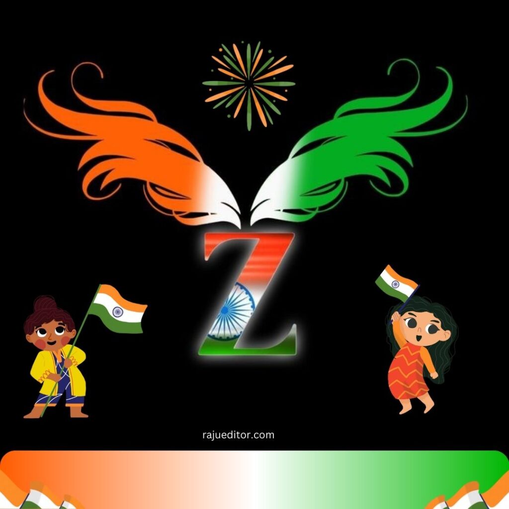 Best Z Name Art Indian Flag Dp Pic, 15 August Independence Day, 26 January Republic Day