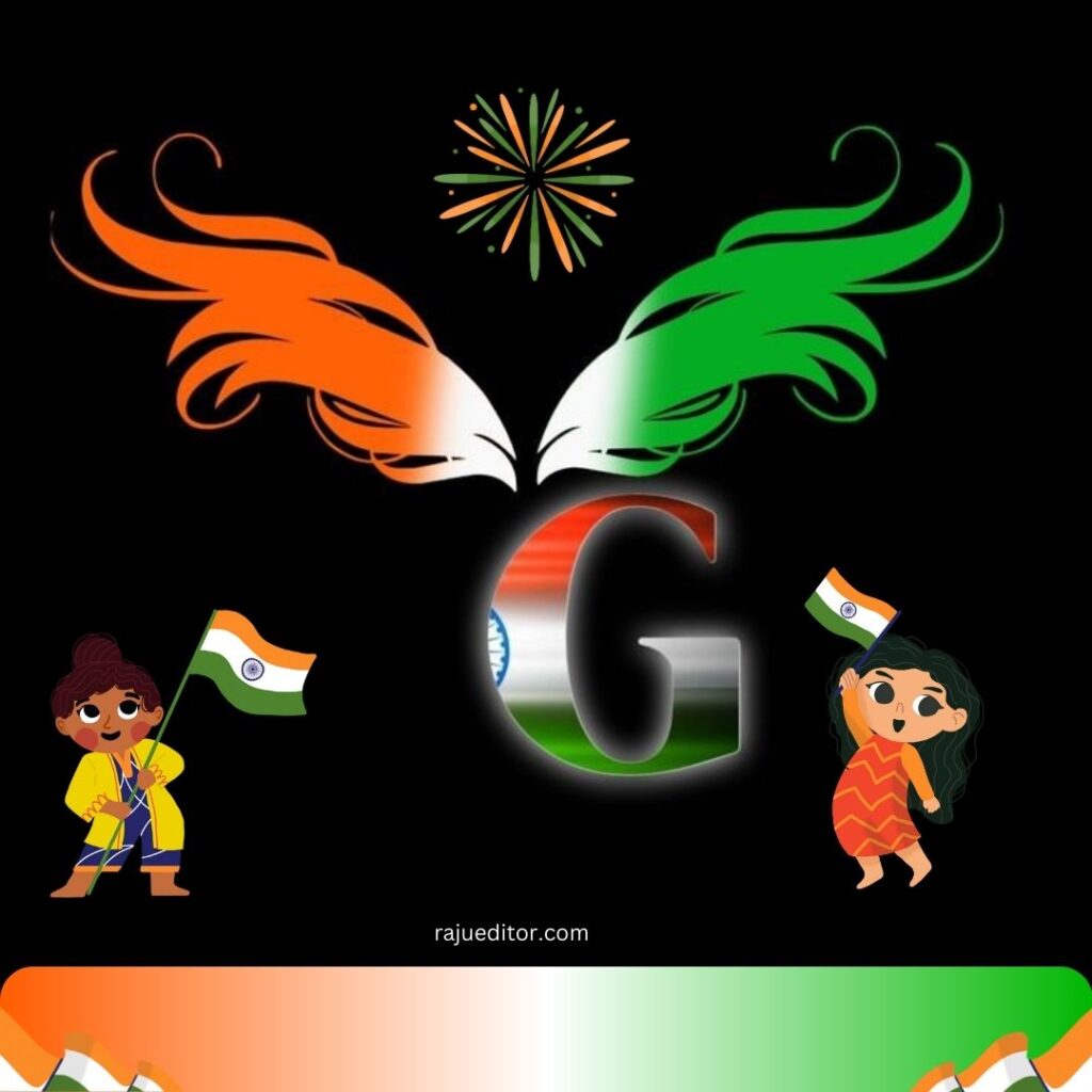 G Name Art Indian Flag Dp, 15 August Independence Day, 26 January Republic Day