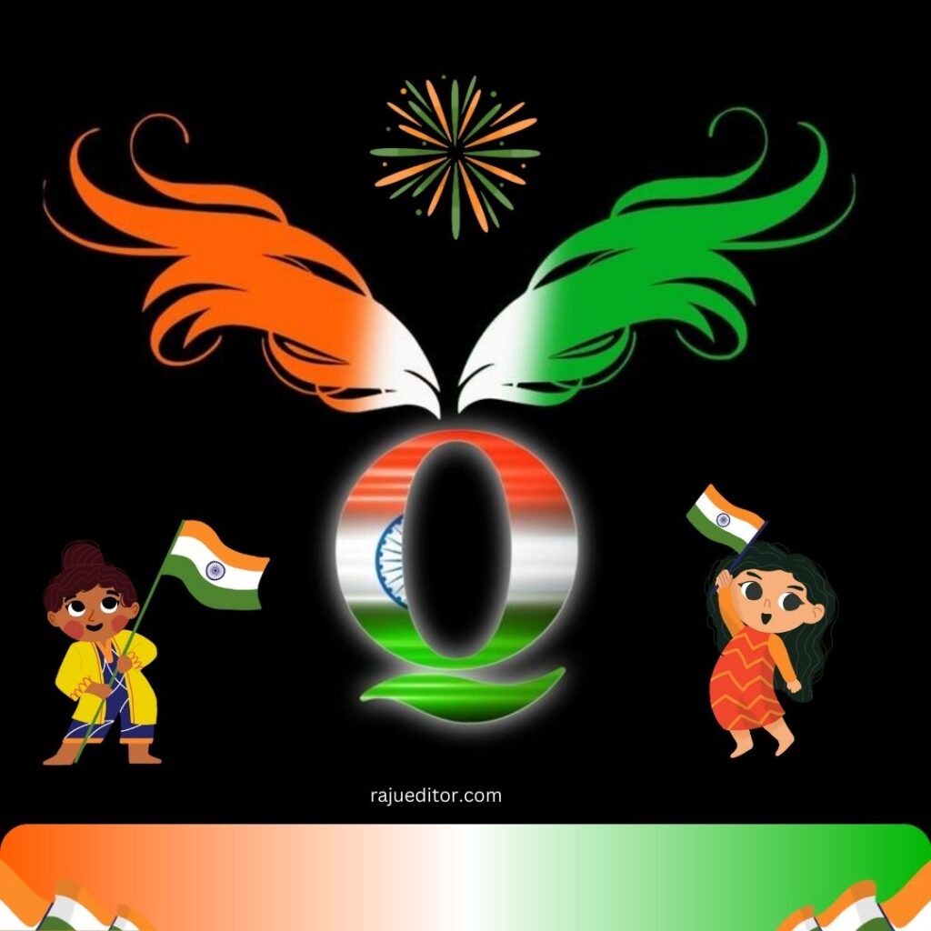 Q Name Art Indian Flag Dp, 15 August Independence Day, 26 January Republic Day