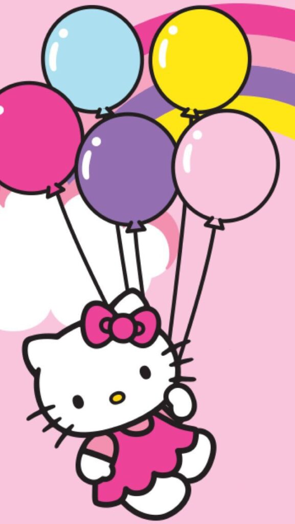 Wallpaper Hello Kitty Balloon 4k Full